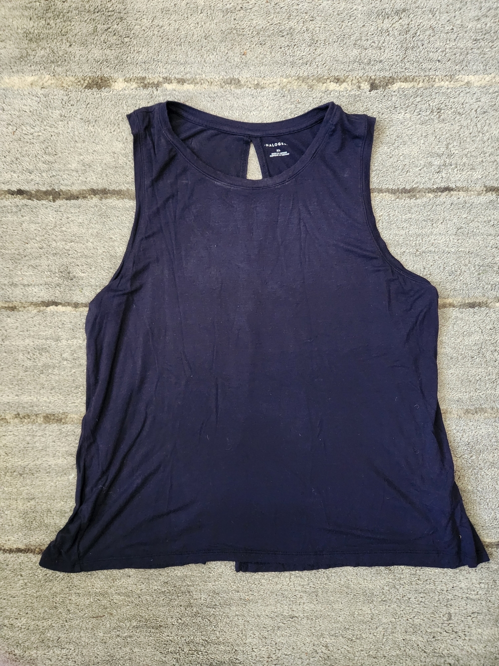 Halogen Navy Keyhole Back Tank